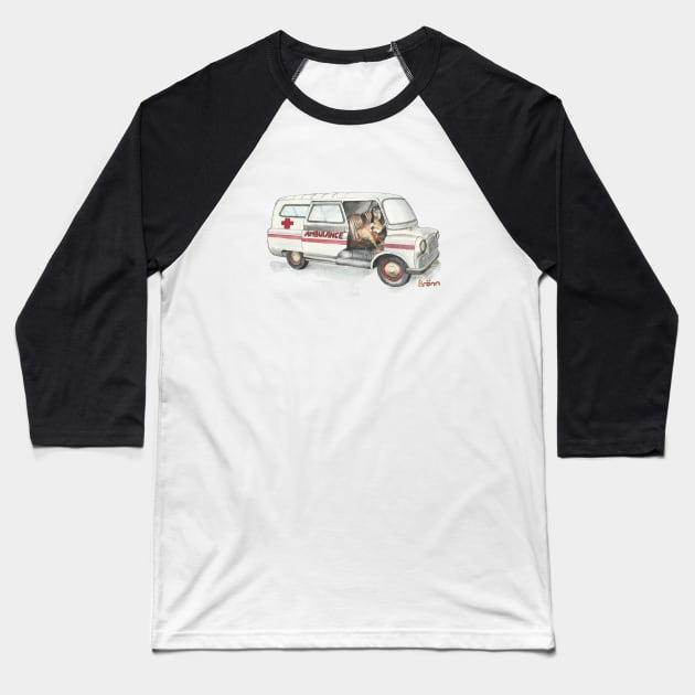 Dodo girl in the Ambulance Baseball T-Shirt by The Dodo Gallery